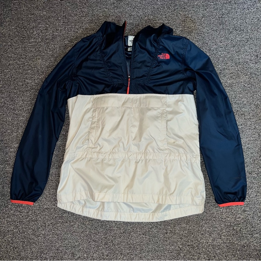 The North Face Quarter Zip Rain Jacket - Blue & Off White - Women’s Small